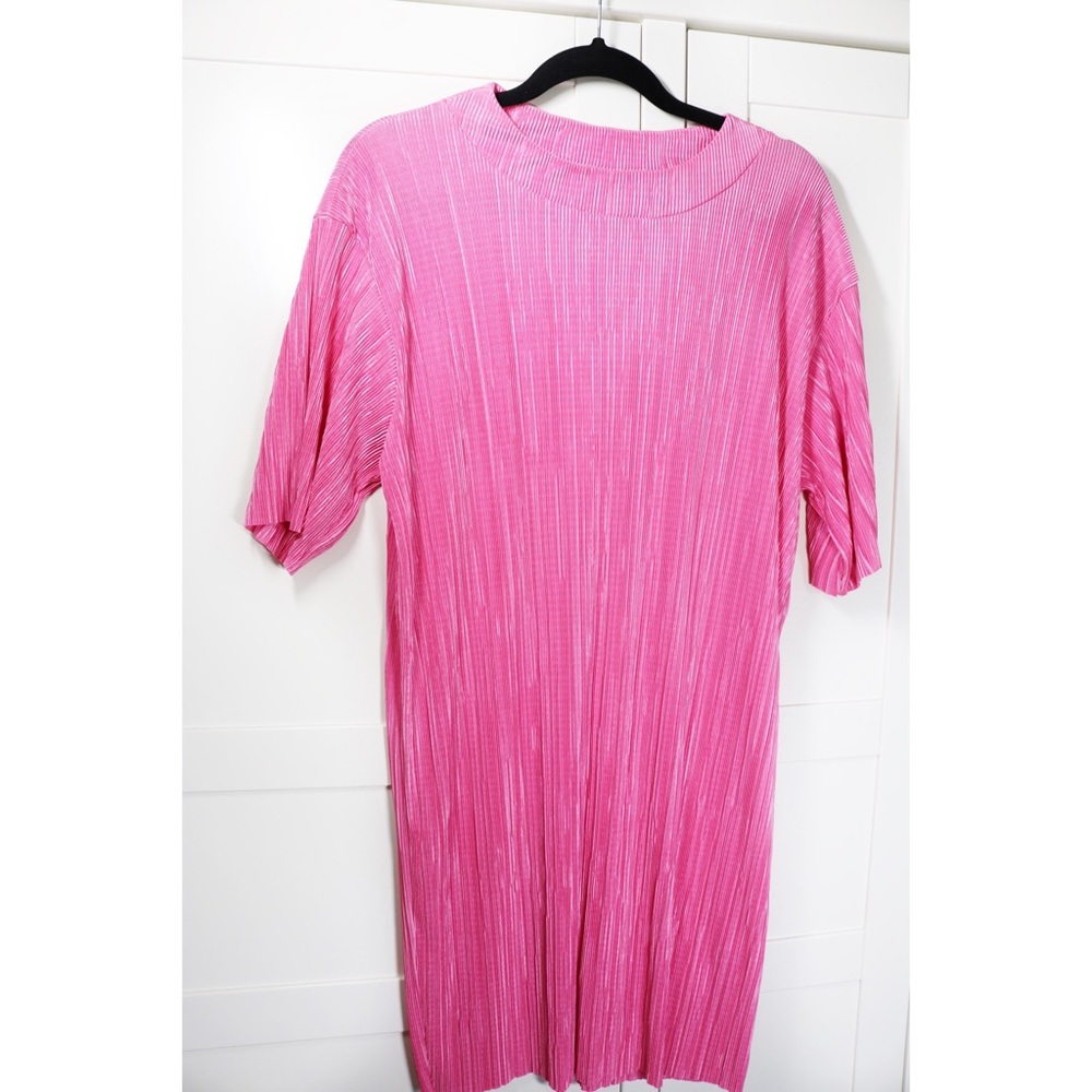 ASOS Mini Neon T-shirt dress in plisse